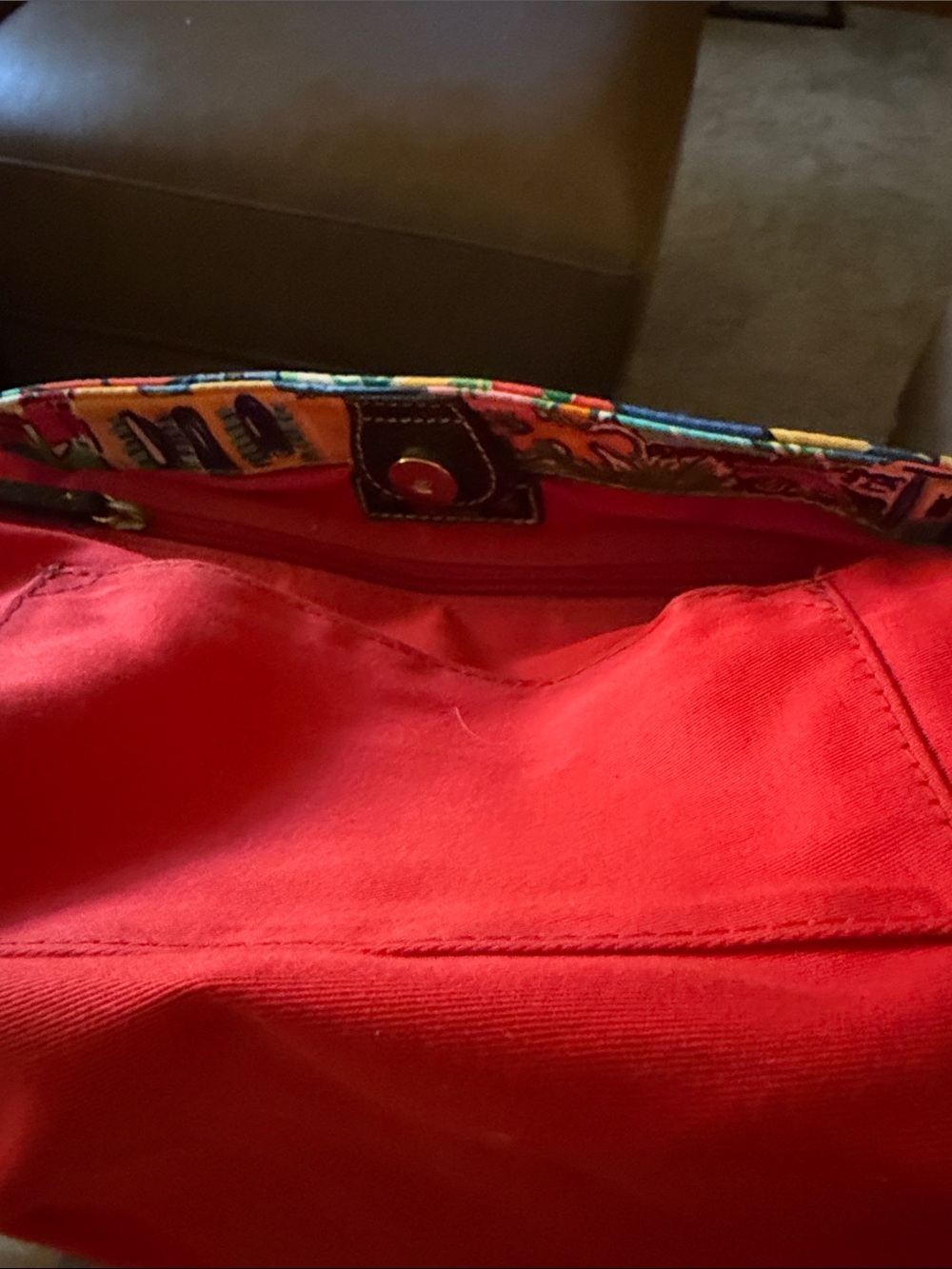 Dooney & Bourke Tropical Island Print Tote Shoulder Bag Colorful Resort Scene - Picture 15 of 16